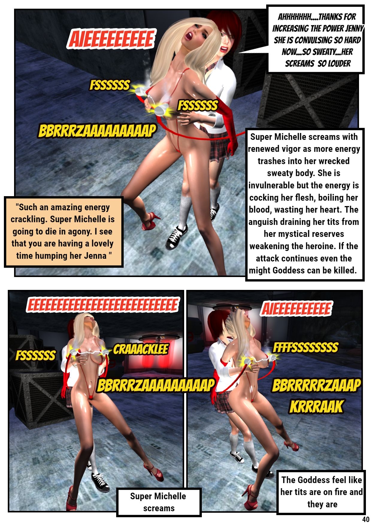 Super Michelle vs the Evil Twins - Superheroine in peril - Heroine comics 43