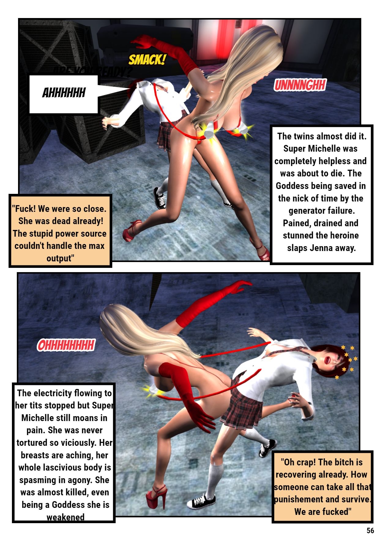 Super Michelle vs the Evil Twins - Superheroine in peril - Heroine comics 59