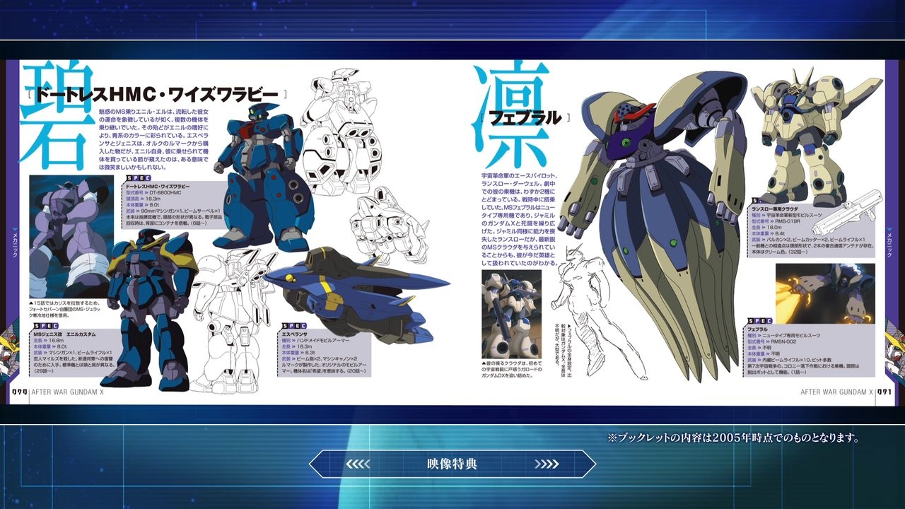 Kidou Shin Seiki Gundam X DVD Memorial Box Bootlet Archives 35