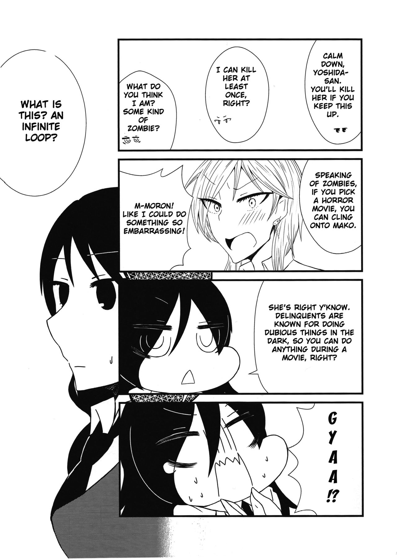 (C95) [Nyantyu!! (Sisyamo, Mitsuru)] Yoshida-san wa Sasoitai | Yoshida wants to invite (Watashi ga Motenai no wa Dou Kangaetemo Omaera ga Warui!) [English] 3