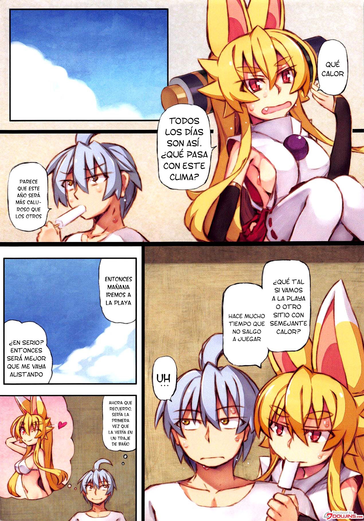 (Mimiket 40) [Kitsune-Goya (saru)] Izuna no Hon Sono Nana Umi ni Iku no Maki | Inuza's Book - Going to The Beach (Shinrabansho Choco) [Spanish]  [Lanerte] 1