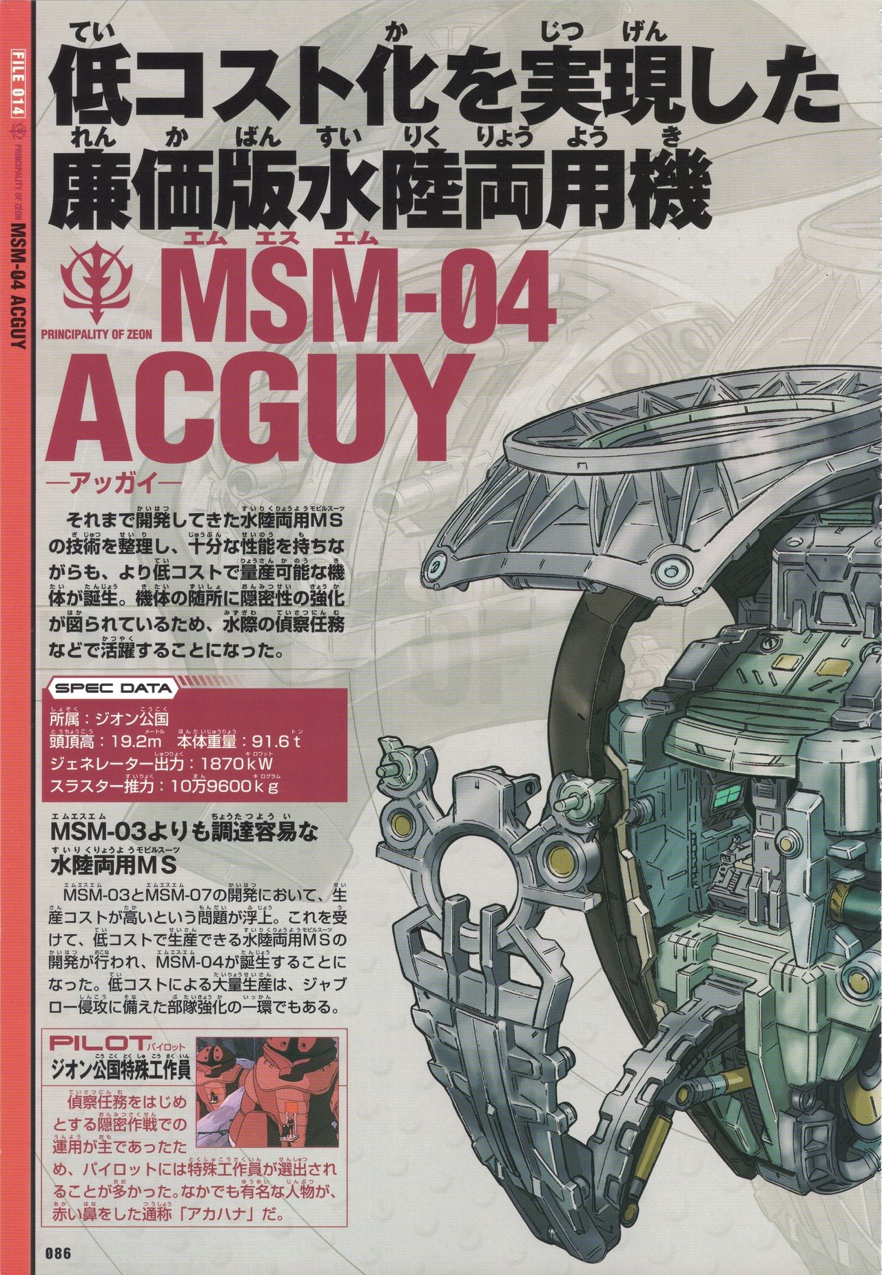 Mobile Suit Gundam - New Cross-Section Book - One Year War Edition 90