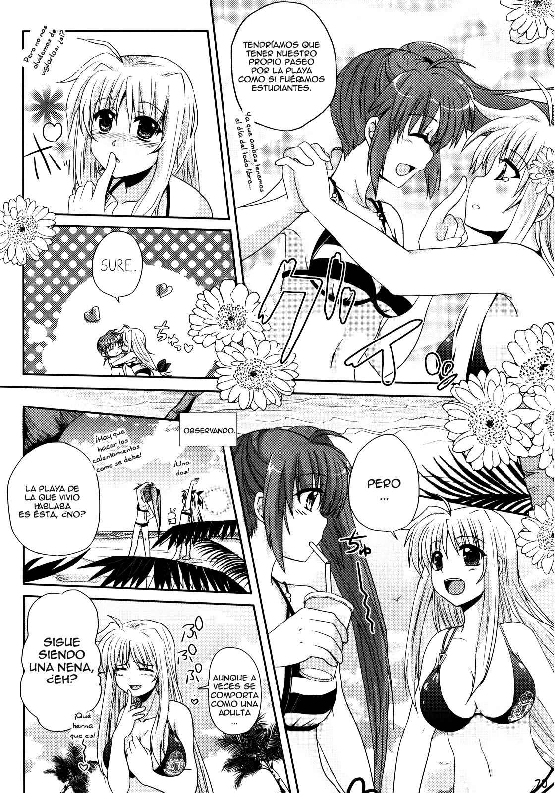 (C78) [Mekimeki Oukoku (Kagekatsu, Tsunpun)] Mahou Shoujo no SEASIDE STORY (Mahou Shoujo Lyrical Nanoha) [Spanish] [Biblioteca Yuri HHH] 18