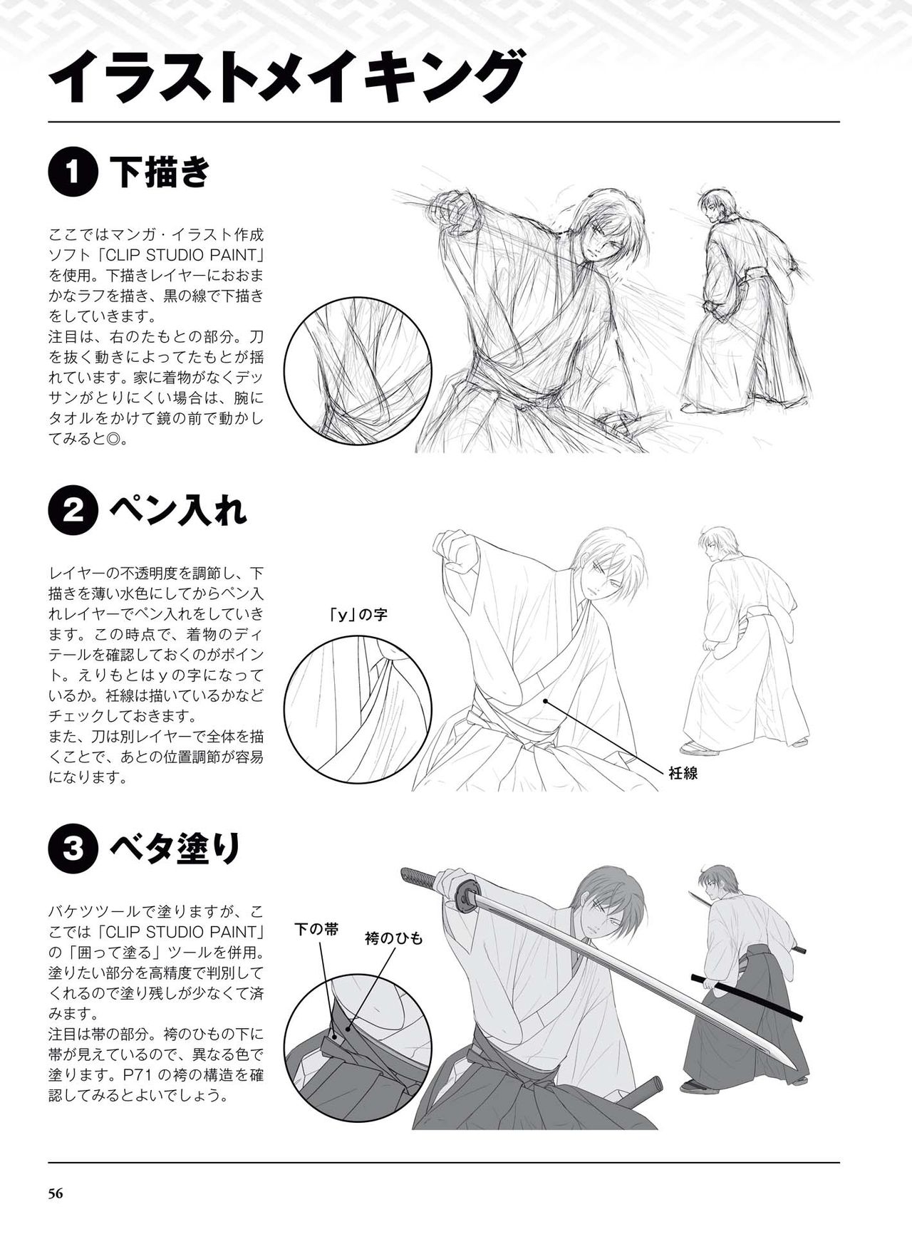 How to draw a kimono: From the basics to the point to advanced 57