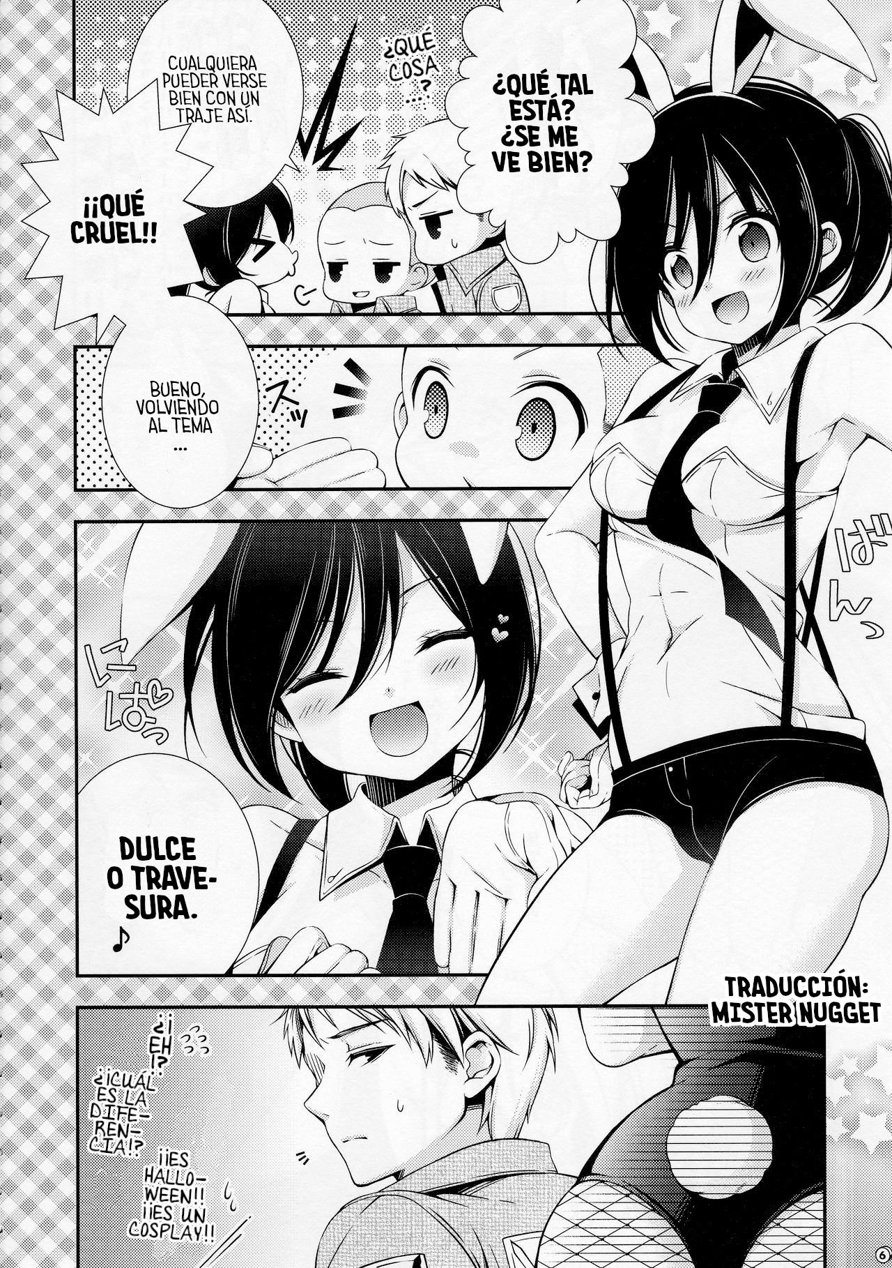 (FALL OF WALL Nagoya) [Sangatsu no Osakai (Sangatsu)] Bunny Girl no Mikasa to Eroi koto suru Hon (Shingeki no Kyojin) [Spanish] [Mr. Nugget] 5