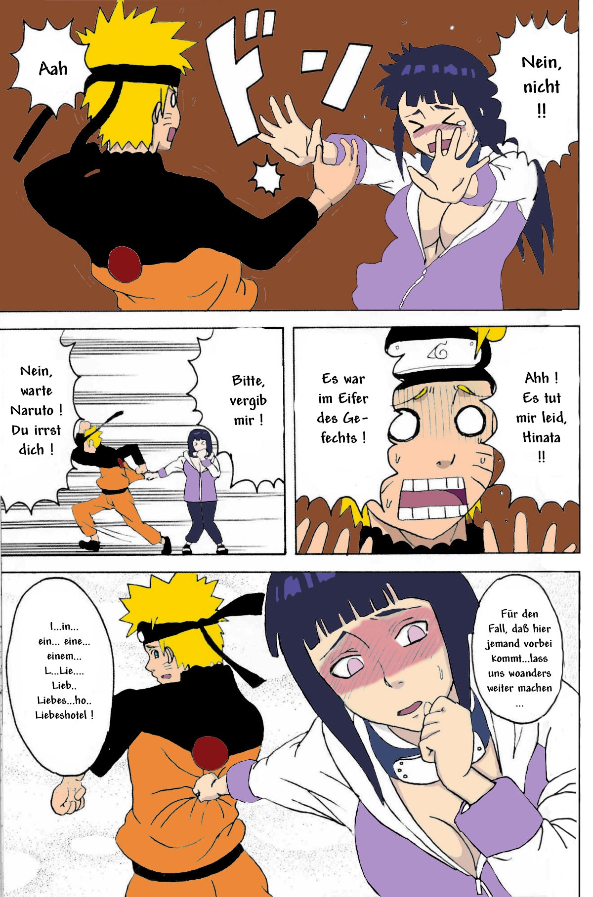 (SC36) [Naruho-dou (Naruhodo)] Hinata Ganbaru! | Hinata Fight! (Naruto) [German] [Colorized] 9