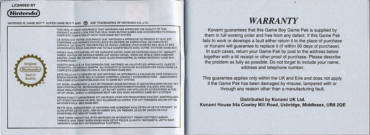 Castlevania - Legends (Game Boy) Game Manual 1