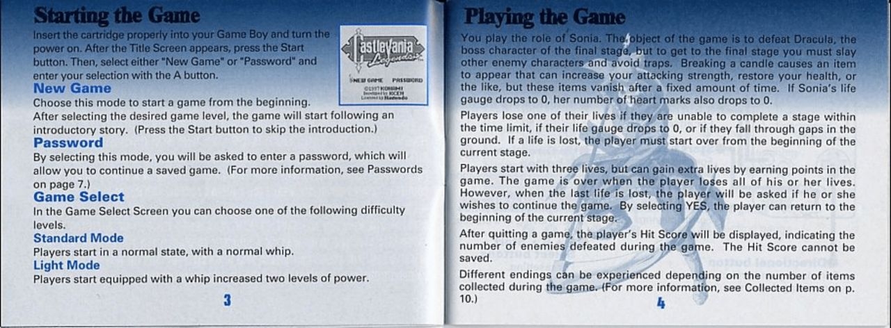 Castlevania - Legends (Game Boy) Game Manual 3