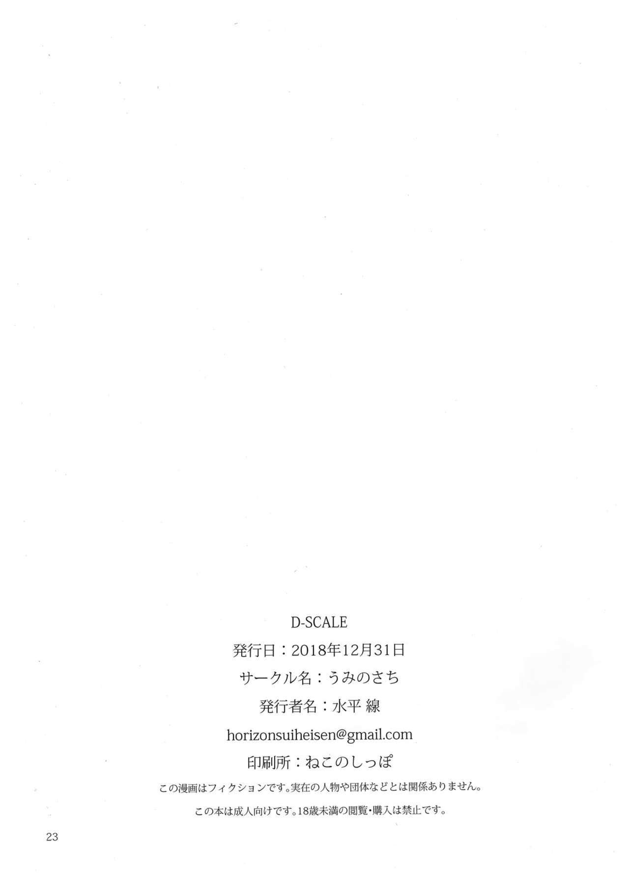 (C95) [Umi no Sachi (Suihei Sen)] D-SCALE [English] [Confidential TL] 22