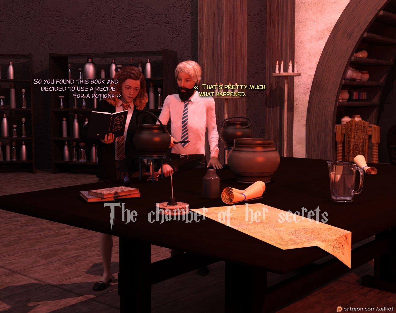 [XElliot] The Chamber of Her Secrets - Chapter 1-3 (Harry Potter) 2