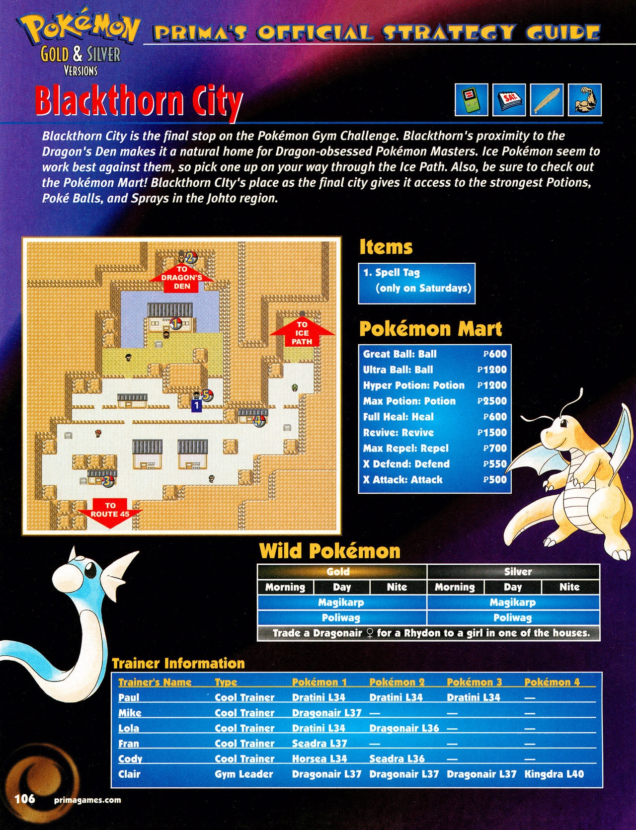 Pokémon Gold & Silver Versions - Strategy Guide 107
