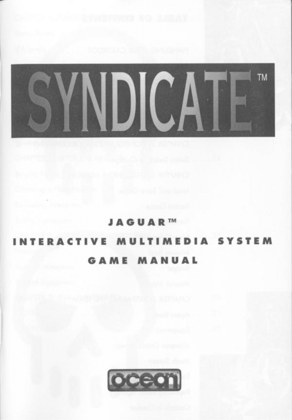 Syndicate (Jaguar) Game Manual 2