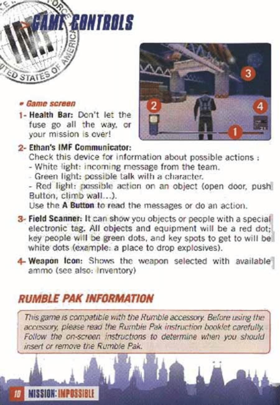 Mission Impossible (Nintendo 64) Game Manual 9