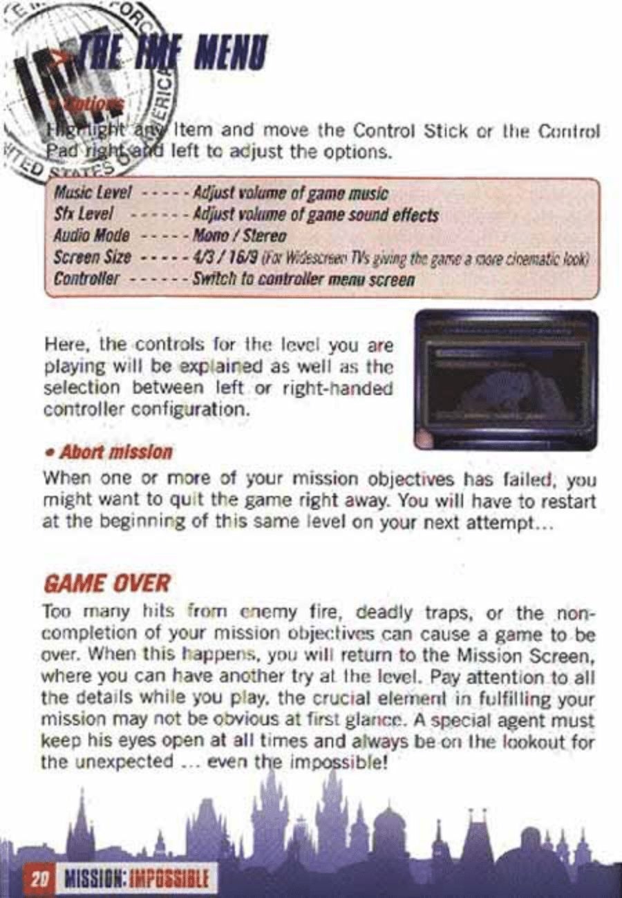 Mission Impossible (Nintendo 64) Game Manual 19