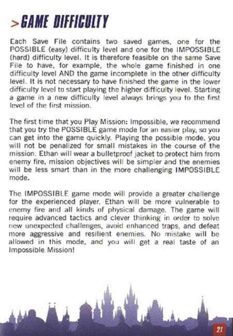 Mission Impossible (Nintendo 64) Game Manual 20