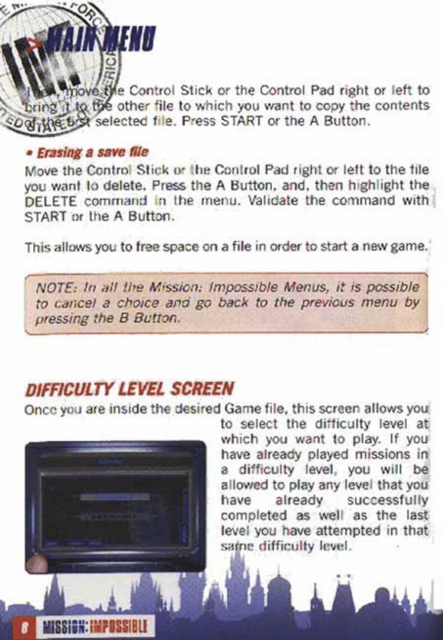 Mission Impossible (Nintendo 64) Game Manual 7