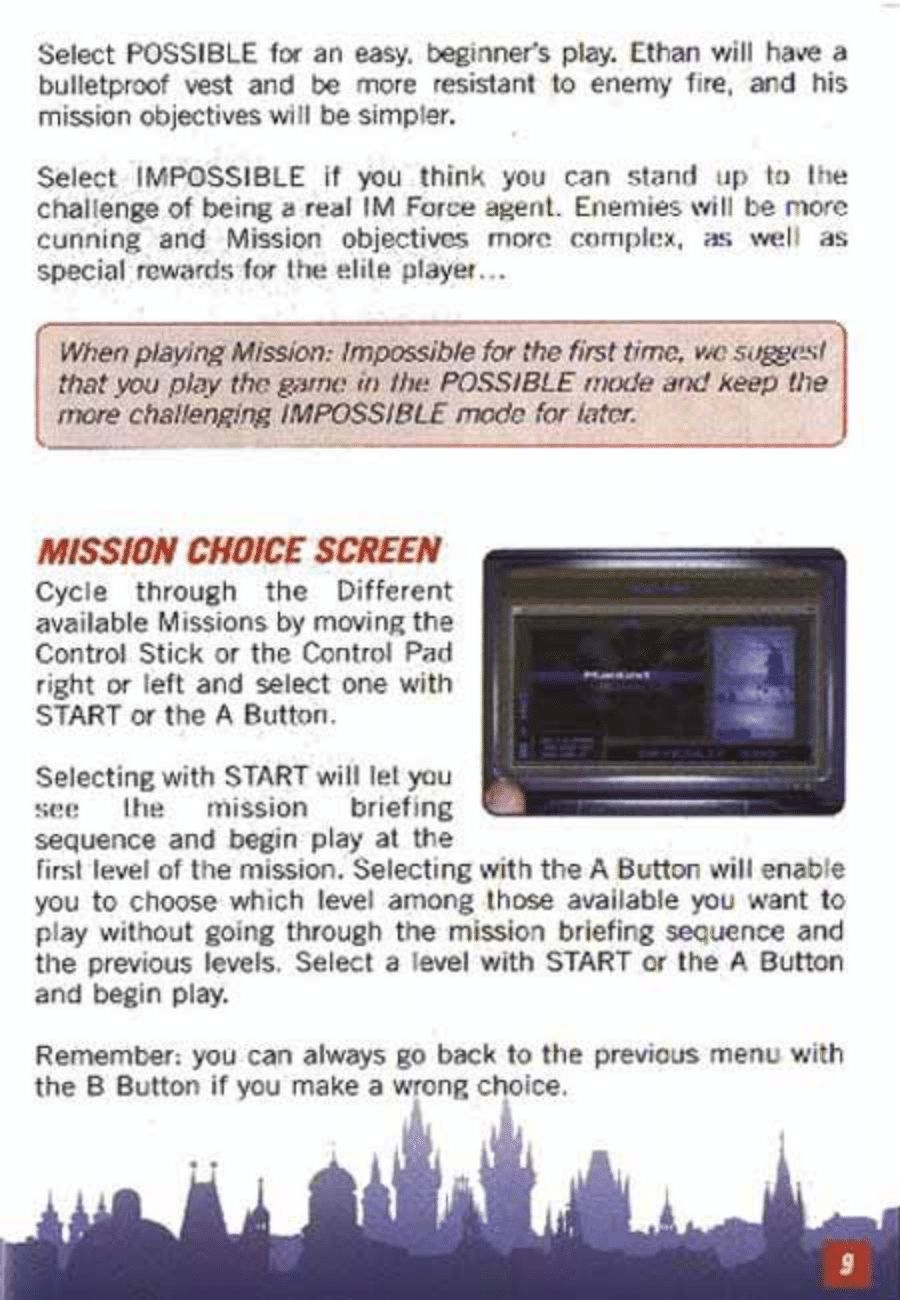 Mission Impossible (Nintendo 64) Game Manual 8