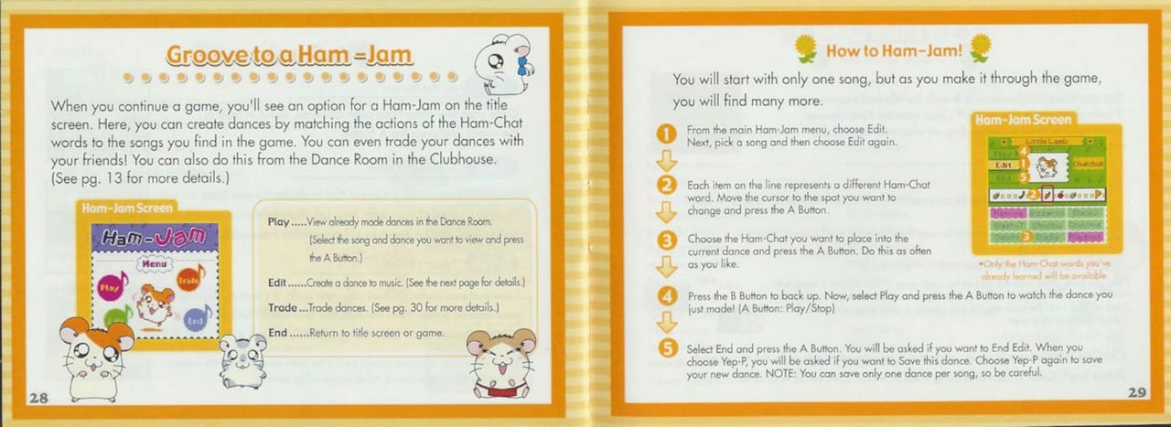 Hamtaro - Ham-Hams Unite! (Game Boy Color) Game Manual 14