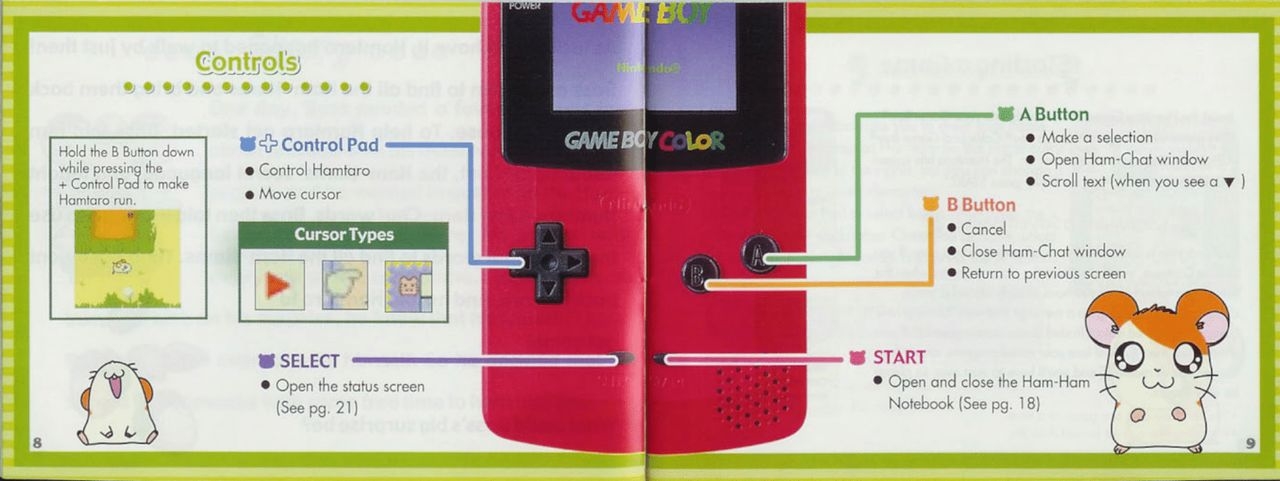 Hamtaro - Ham-Hams Unite! (Game Boy Color) Game Manual 4