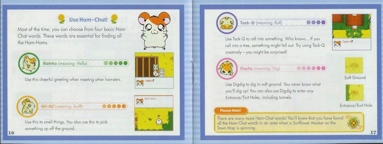 Hamtaro - Ham-Hams Unite! (Game Boy Color) Game Manual 8