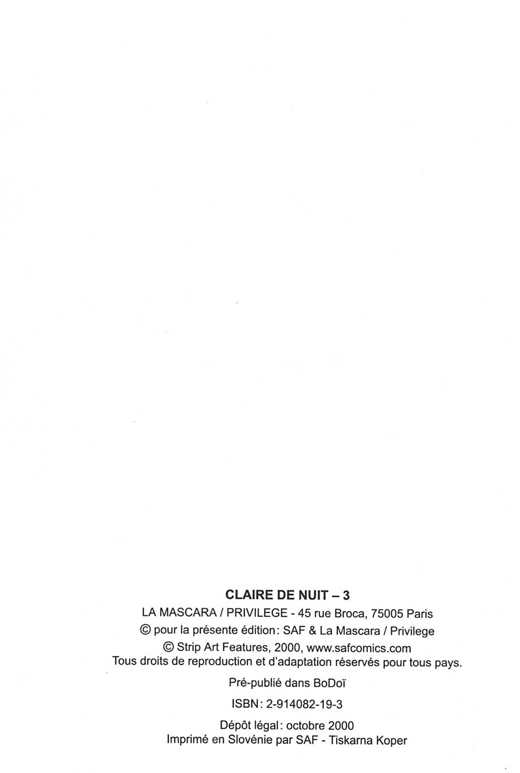 [Jordi Bernet] Claire de nuit 3 [French] 96