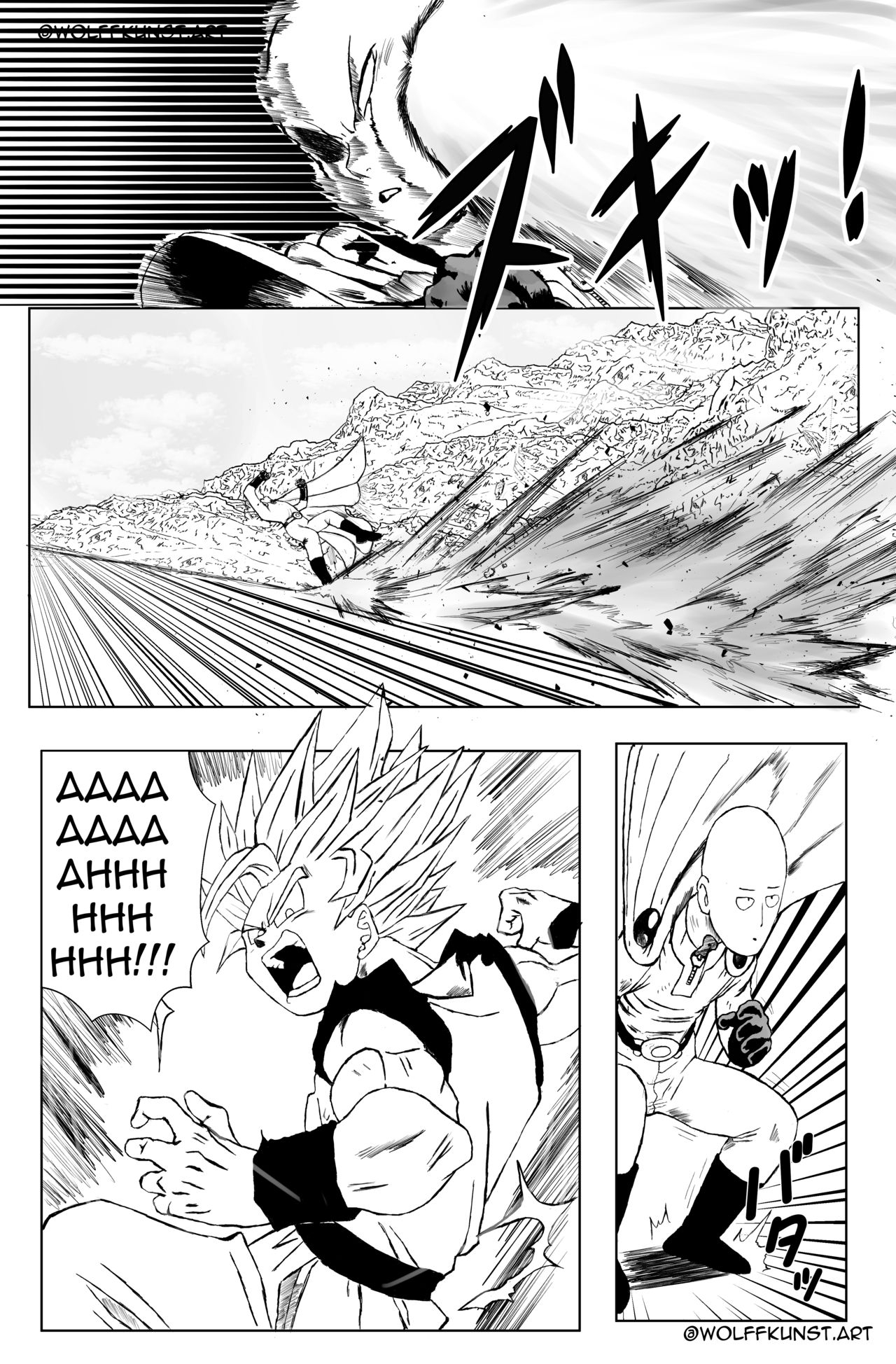 (Wolffkunst) Goku VS Saitama (Dragon Ball/One Punch-man) (English) 3