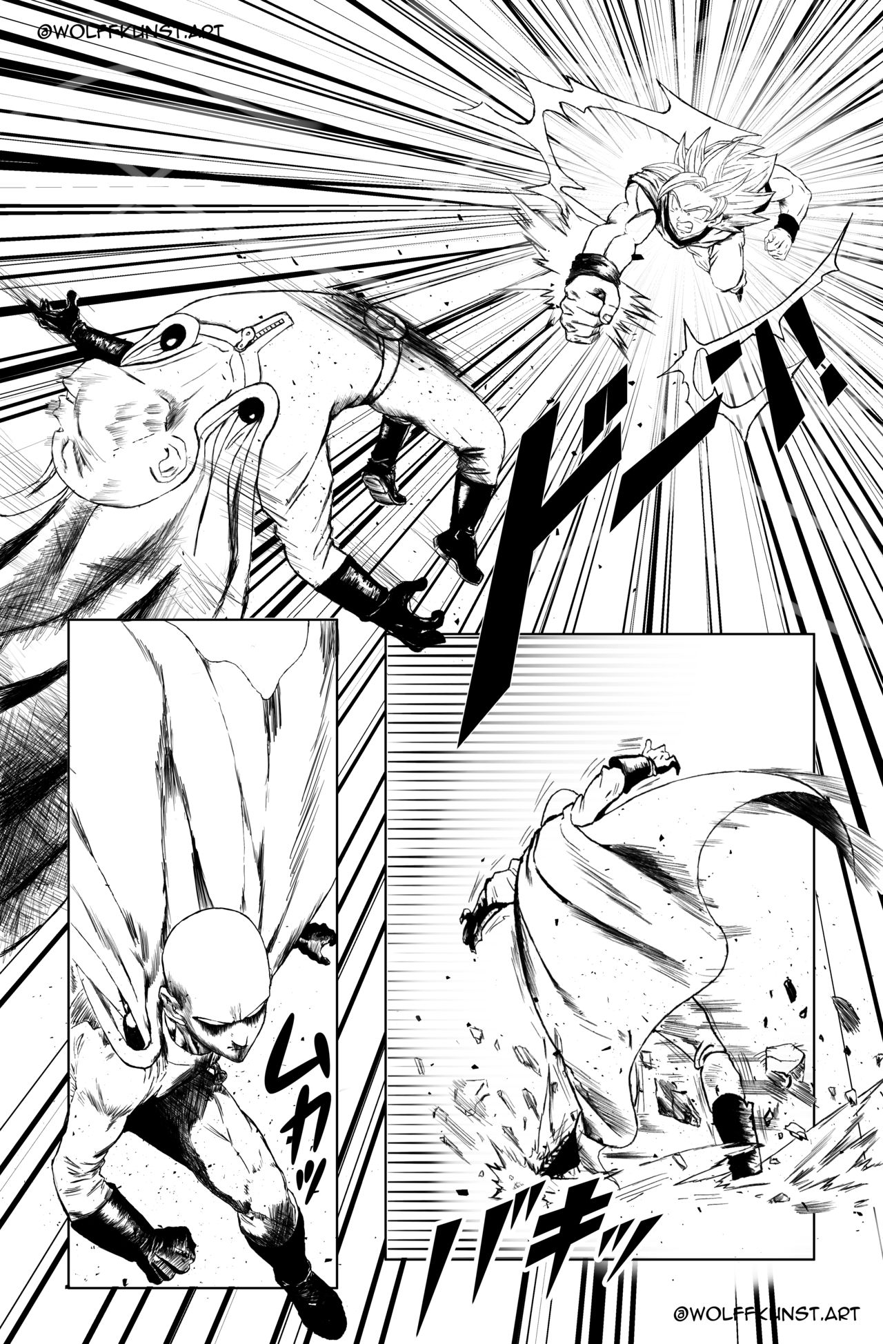 (Wolffkunst) Goku VS Saitama (Dragon Ball/One Punch-man) (English) 4