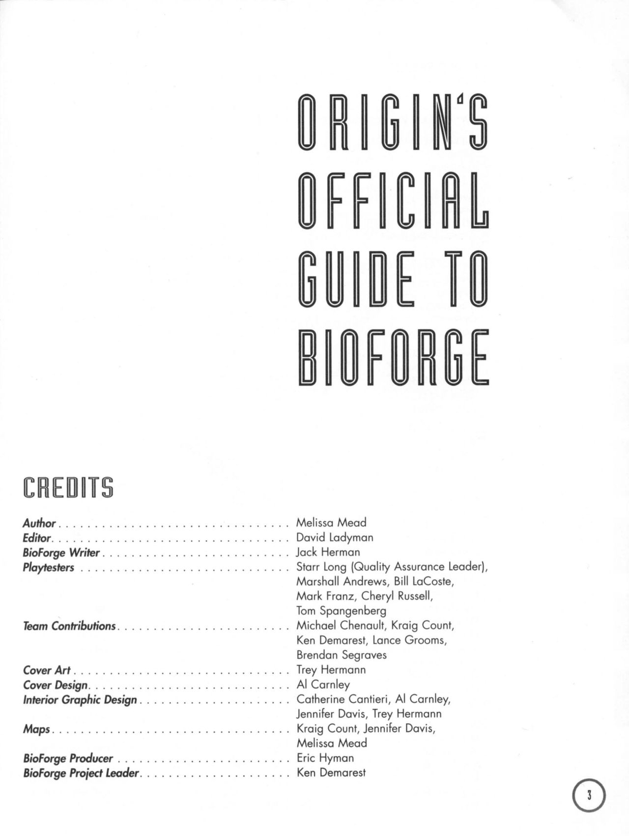 BioForge (PC (DOS/Windows)) Strategy Guide 3