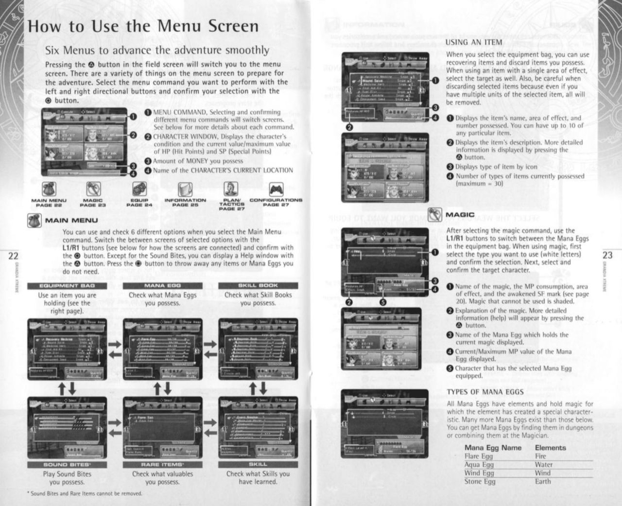 Grandia Xtreme (PlayStation 2) Game Manual 12