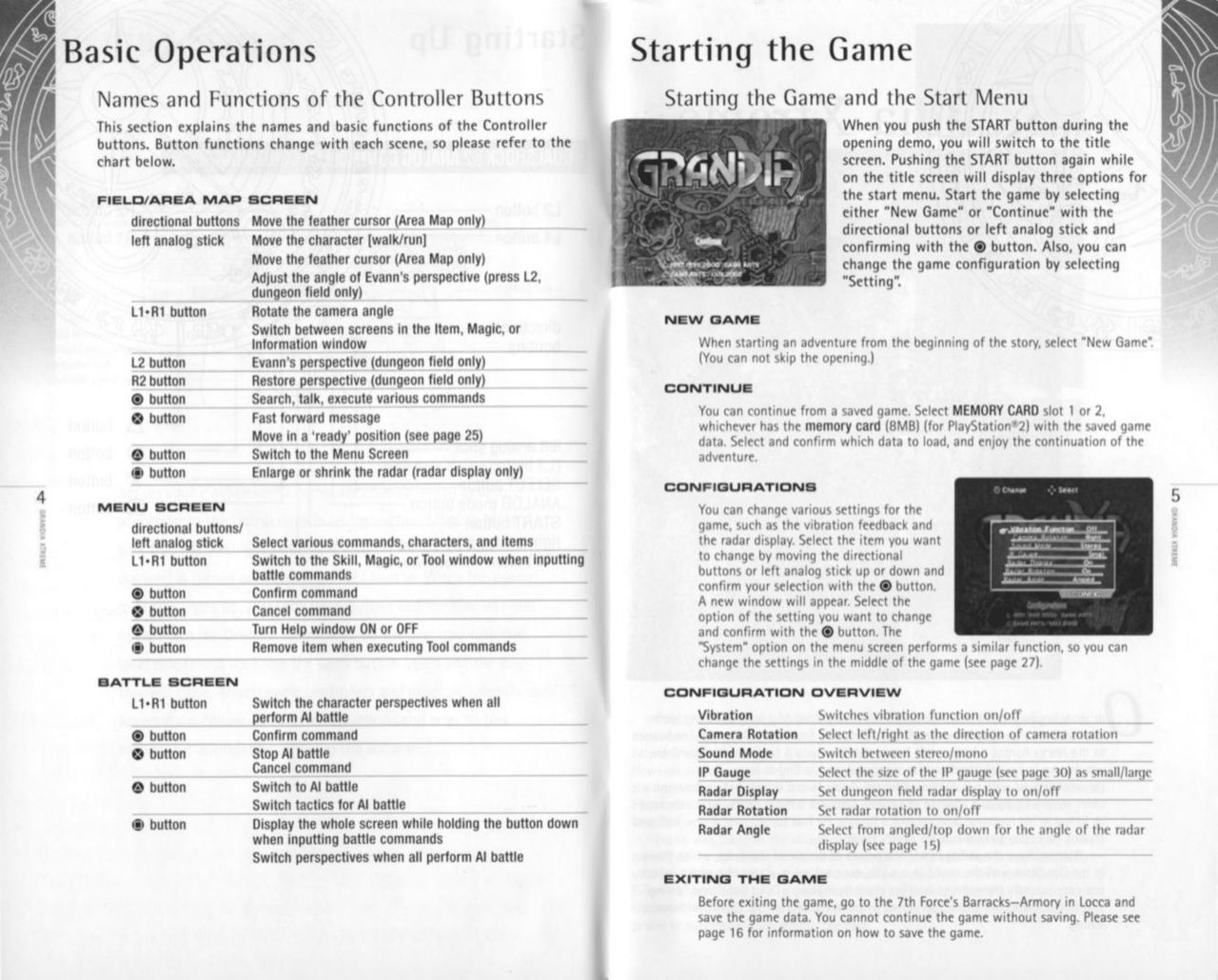 Grandia Xtreme (PlayStation 2) Game Manual 3