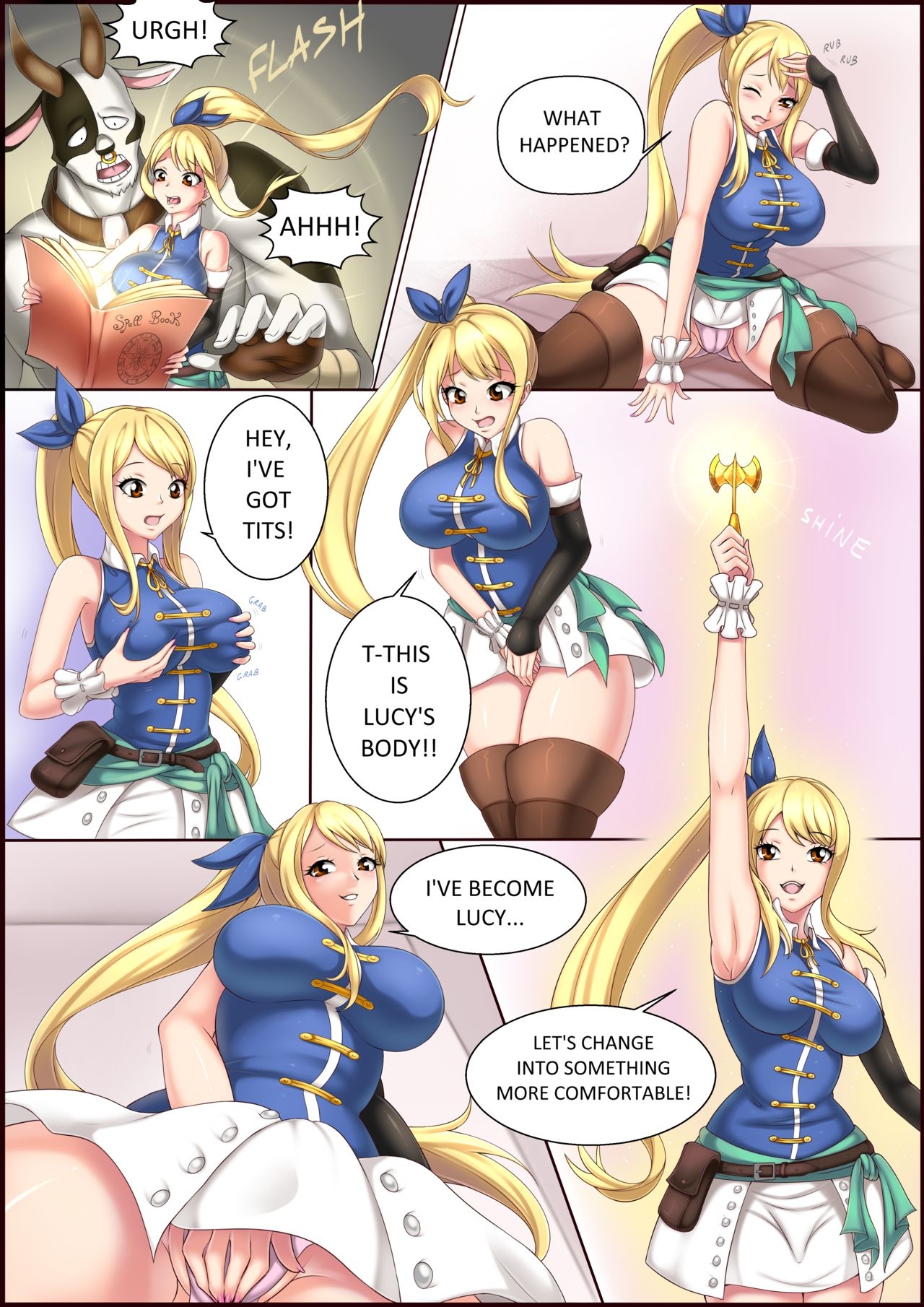 [TSFSingularity] Lucy gets swapped with Taurus (Fairy Tail) 1