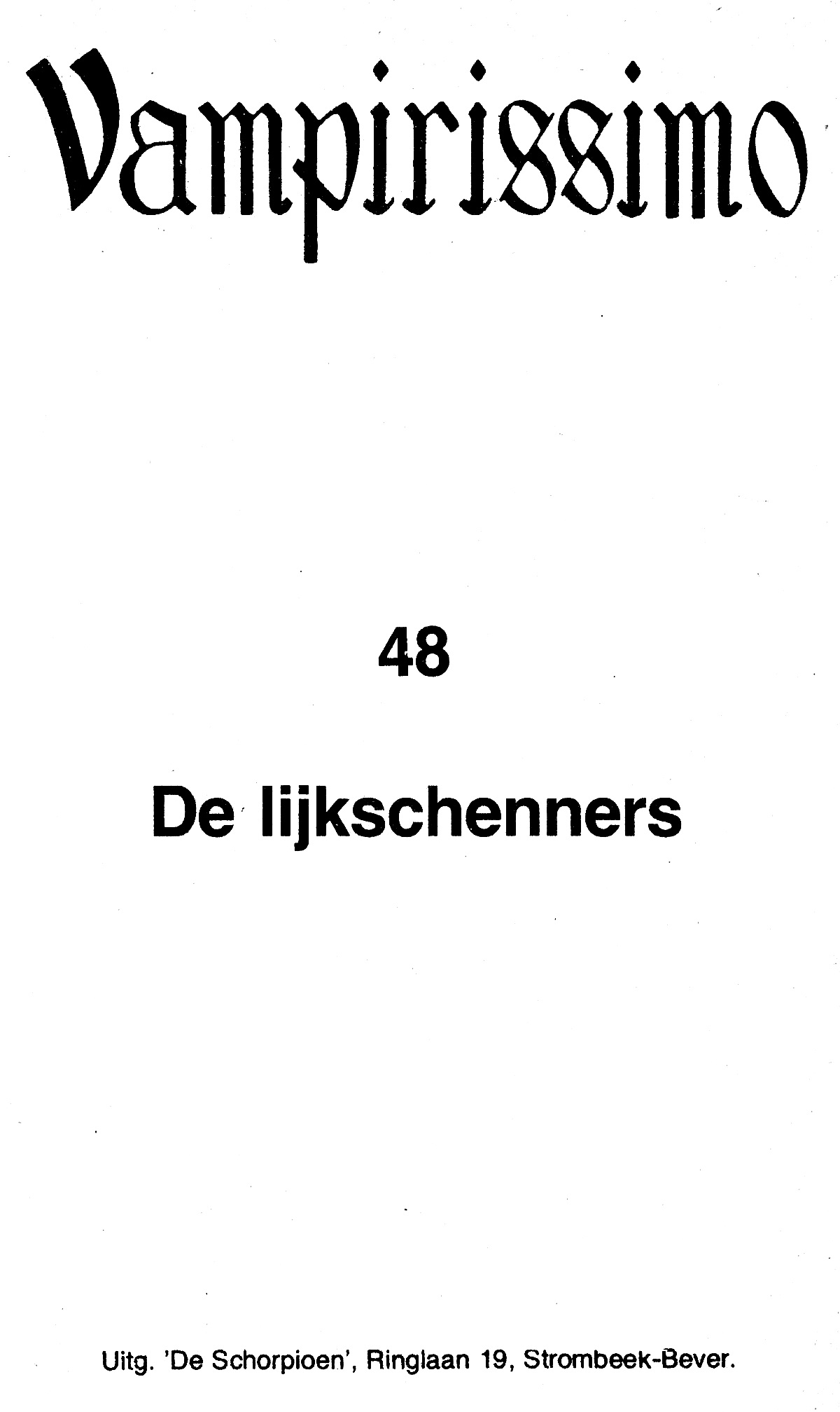 Vampirissimo 48 - De lijkschenners (Dutch) 1