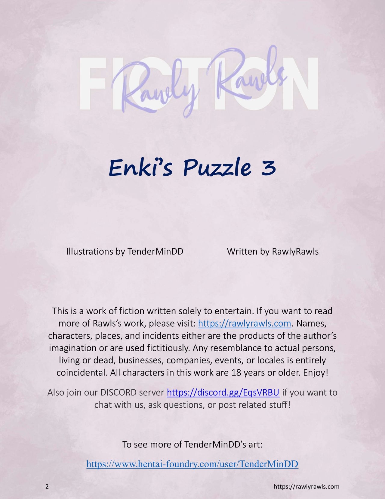 Enki's Puzzle Chapter 3: Rawly Rawls Fiction 1