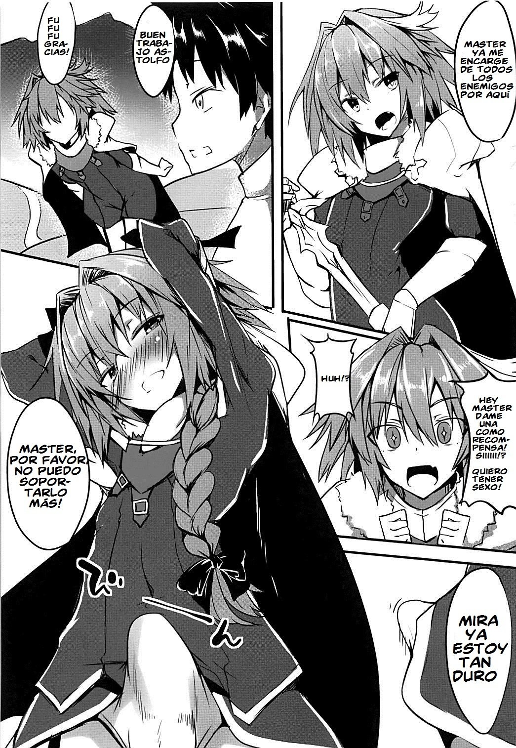 (Futaket 14) [Wisteria (Fuji-han)] Master wa Astolfo no Niku Onaho ni Narimashita (Fate/Grand Order) [Spanish] [El-Traductor-Aprendiz] 1