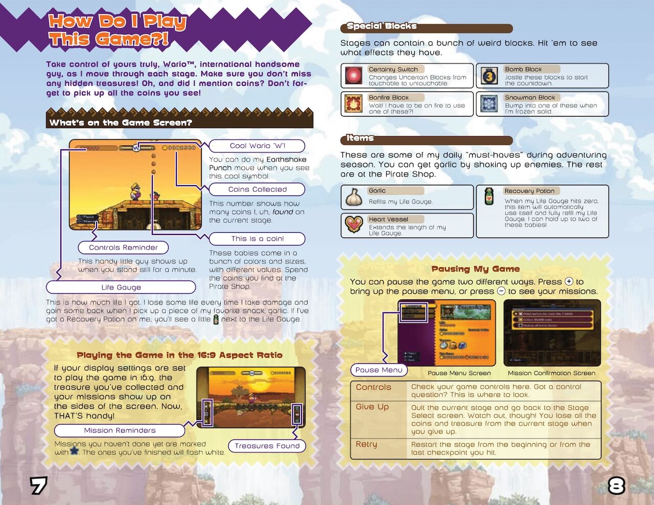 Wario Land 1, 2, 3, 4, Virtual Boy And Shake It Manuals 106