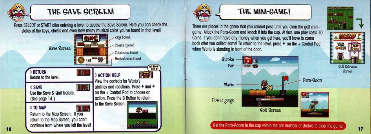 Wario Land 1, 2, 3, 4, Virtual Boy And Shake It Manuals 37