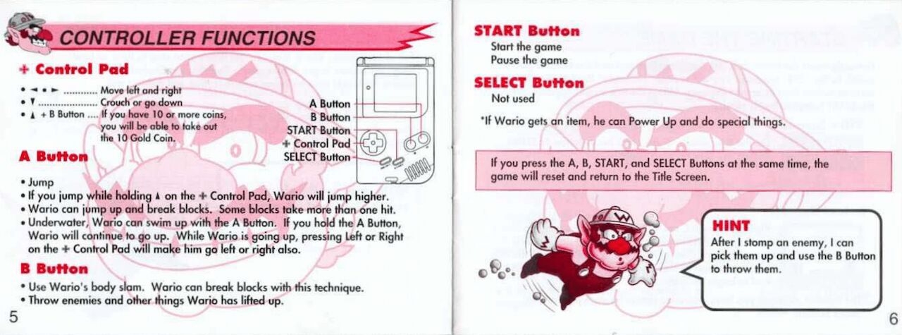 Wario Land 1, 2, 3, 4, Virtual Boy And Shake It Manuals 3
