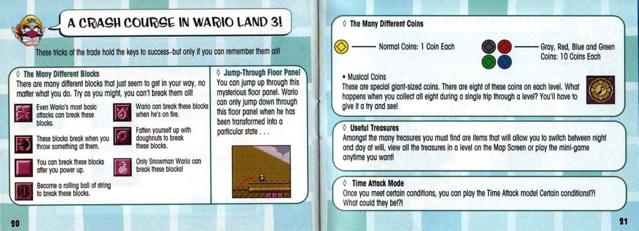 Wario Land 1, 2, 3, 4, Virtual Boy And Shake It Manuals 39