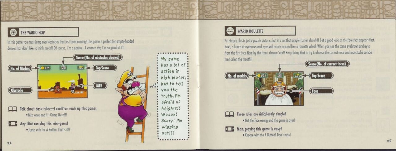 Wario Land 1, 2, 3, 4, Virtual Boy And Shake It Manuals 56
