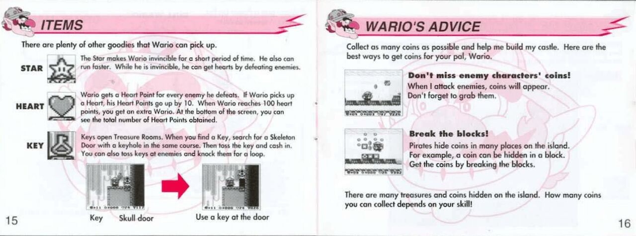 Wario Land 1, 2, 3, 4, Virtual Boy And Shake It Manuals 8