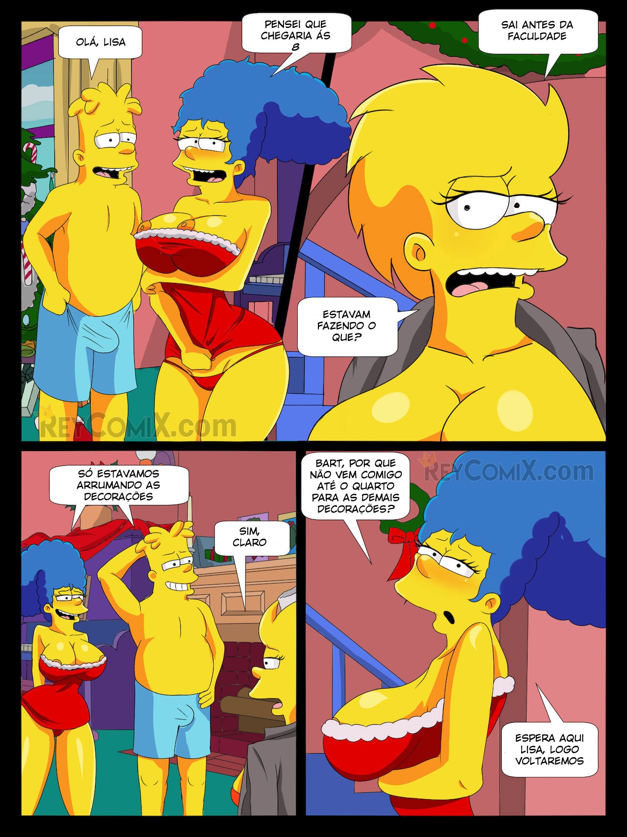 [ReyComiX] Navidad en Familia – Los Simpsons | Natal em Família - Os Simpsons [Portuguese-BR] {HoraHentai.net} 2