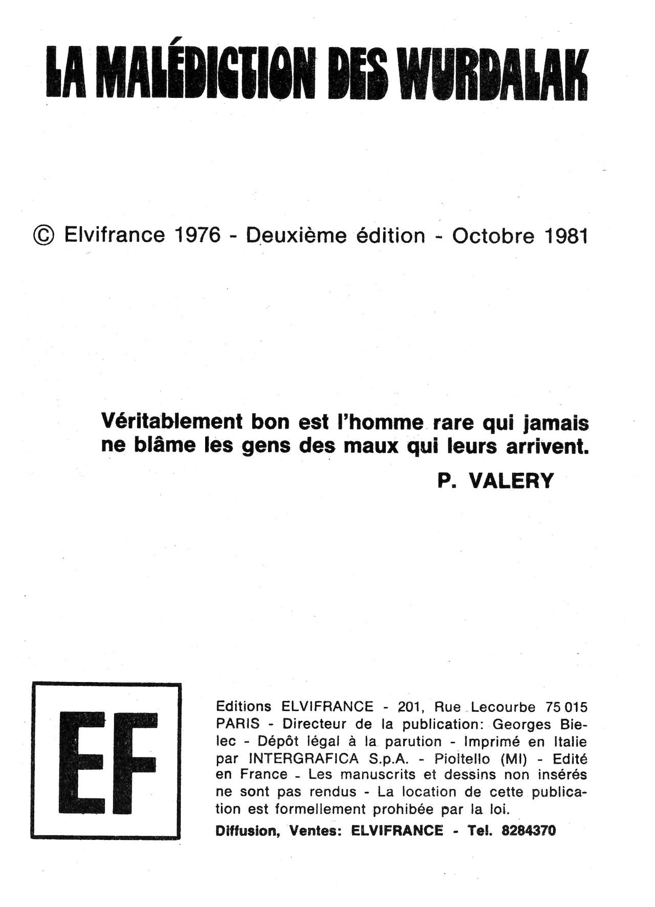 Les Grands Classiques de l'Epouvante N°31 - La malédiction des Wurdalak [French] 2