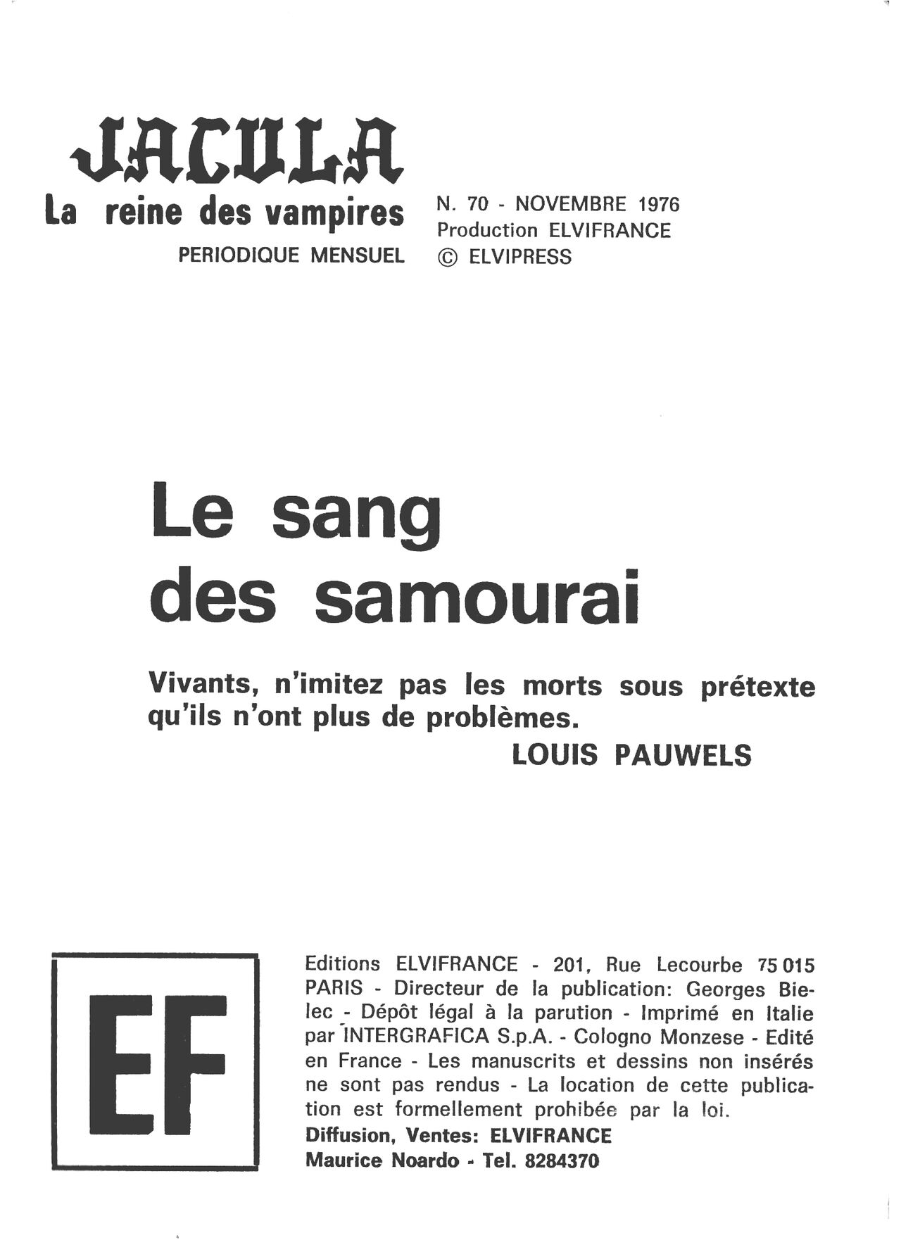 Elvifrance - Jacula - T070 - Le sang des samourai [French] 2