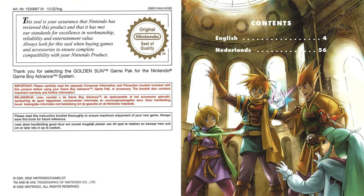 Golden Sun Manual + Poster 1