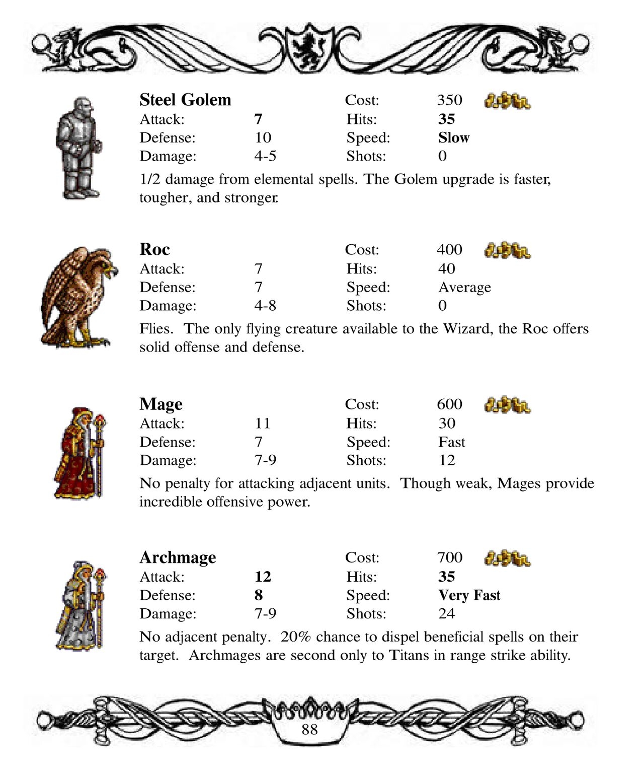 Heroes of Might and Magic II: Gold - game manual 88