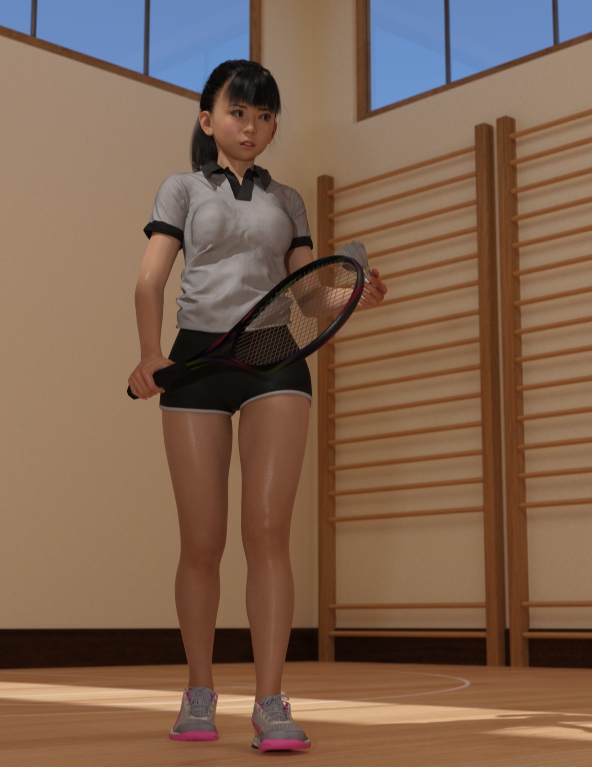 [Acrobatic Sarasara] A competitive sixth-grade girl who attends badminton school 0