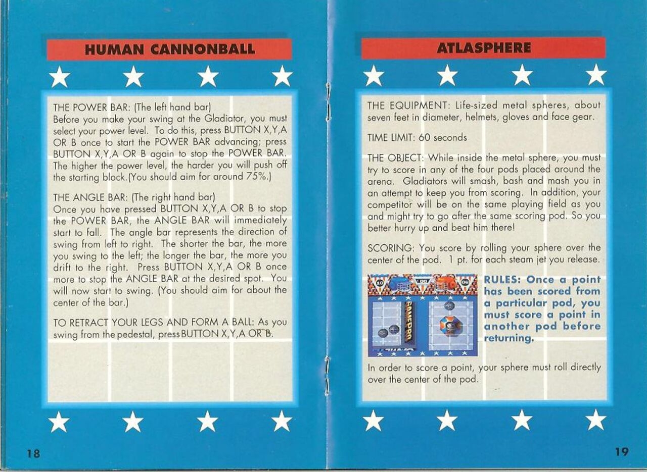 American Gladiators (1992) - SNES Manual 10