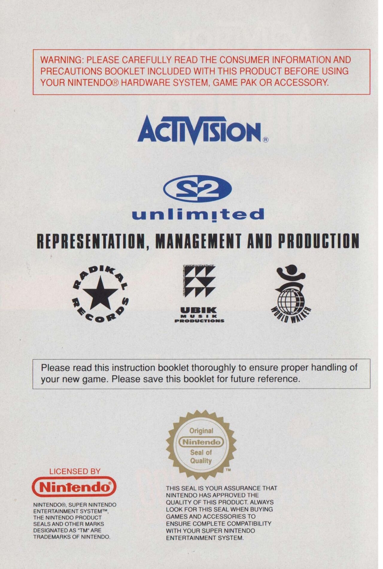 BioMetal (1993) - SNES Manual 1