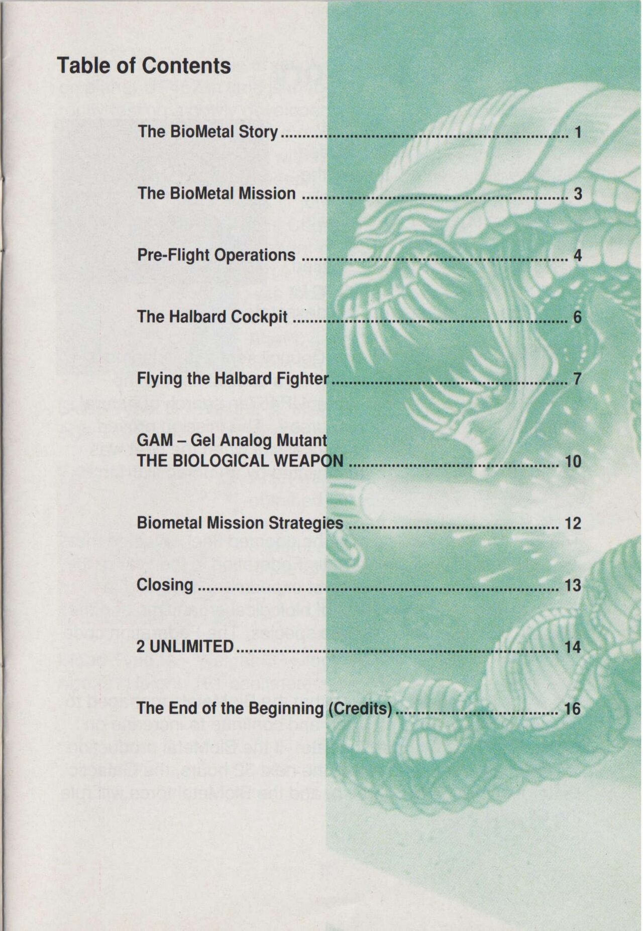 BioMetal (1993) - SNES Manual 2