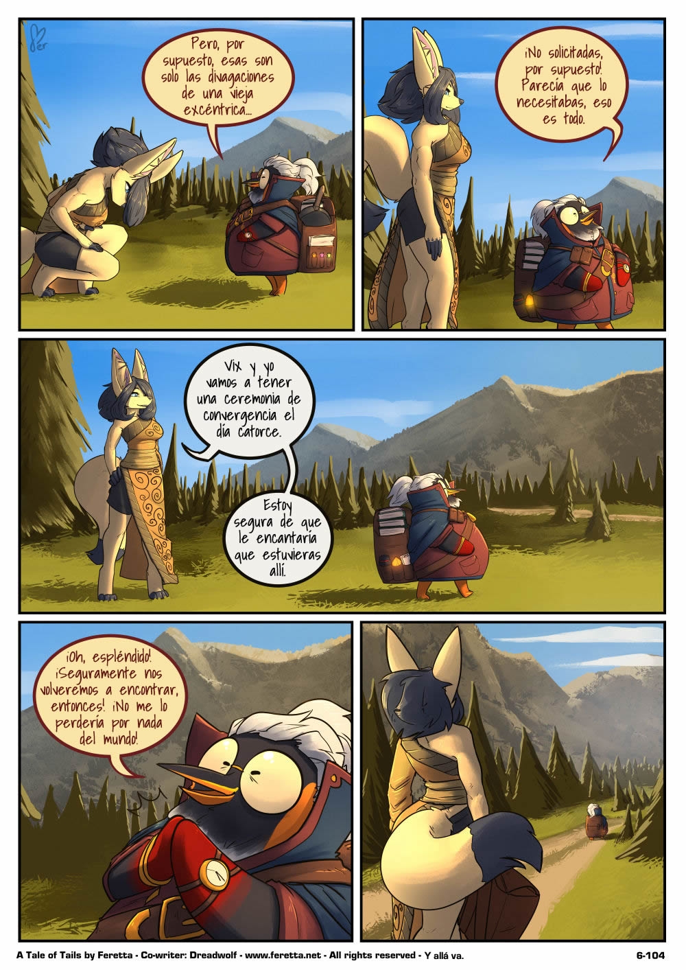 [Feretta] A Tale of Tails: Chapter 6 - Paths converge / Los caminos convergen [Spanish] [Red Fox Makkan] 104
